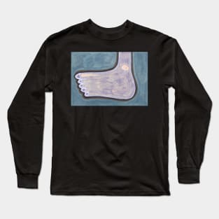 Big Foot on Blue Long Sleeve T-Shirt